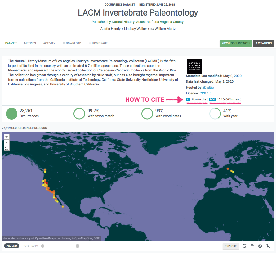 image of LACMIP's occurrence dataset on GBIF.org