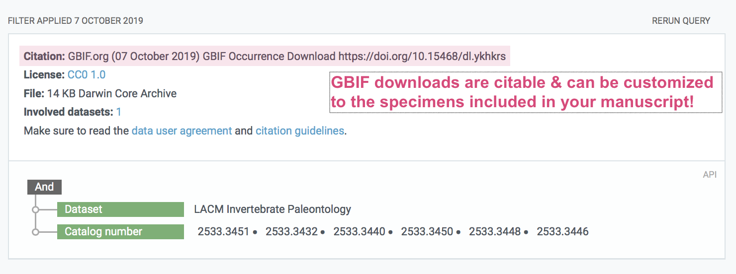 image of a custom data download on GBIF.org