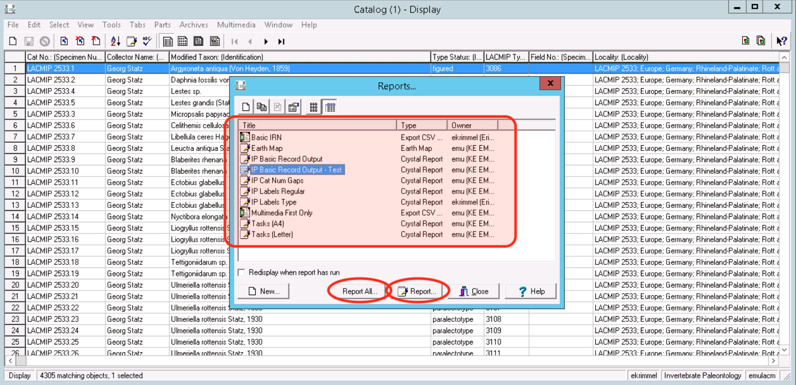 Exporting Data LACMIP EMu Handbook