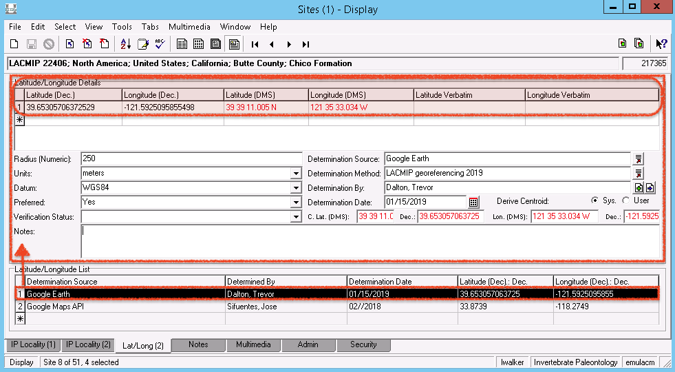 sites module in EMu